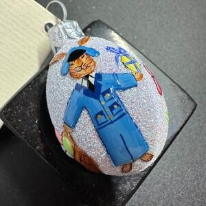 2011 Patricia Breen Miniature Egg Spring Delivery 1.38" Ornament Postman Blue